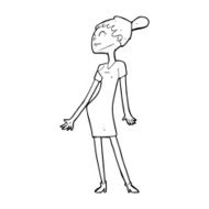 cartoon woman in dress N56