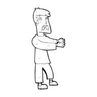 cartoon terrified man N393