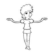 cartoon woman shrugging shoulders N664