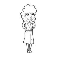 cartoon woman in trench coat N38