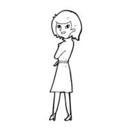 cartoon woman in trench coat N39