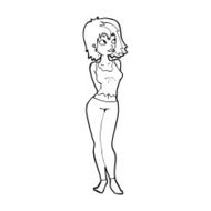 cartoon attractive girl N28