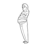 cartoon pregnant woman N35