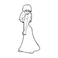 cartoon pretty woman in dress N69