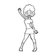 cartoon woman dancing N46