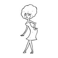 cartoon woman posing in dress N54