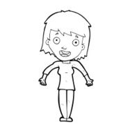 cartoon woman shrugging shoulders N665