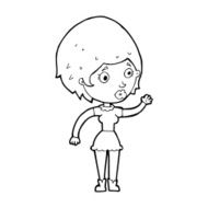 Cartoon Woman Waving N469