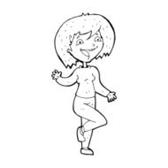 cartoon laughing woman N13