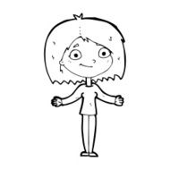 cartoon woman shrugging shoulders N668