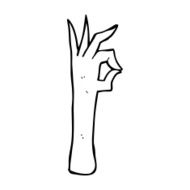 cartoon okay hand gesture N27