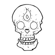 cartoon mystic skull N18