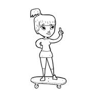 cartoon skater girl N13