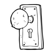 cartoon old door knob N8