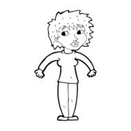 cartoon woman shrugging shoulders N669