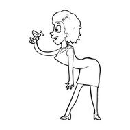 cartoon woman with drink N14