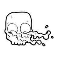 cartoon gross skull N21