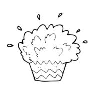 cartoon exploding cupcake N14