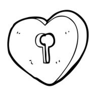 cartoon heart with keyhole N36