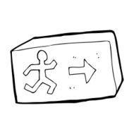 cartoon exit sign N26