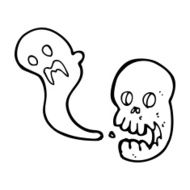 cartoon spooky skull N241