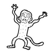 cartoon frightened monkey N14