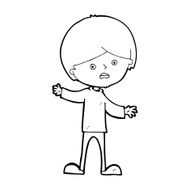 cartoon unhappy boy N83