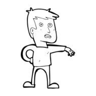 cartoon man making camp gesture N44