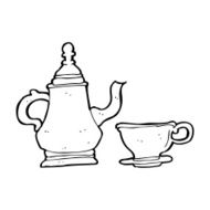 cartoon coffee pot and cup N18