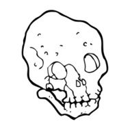 cartoon spooky skull N243