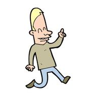 cartoon happy man pointing N82