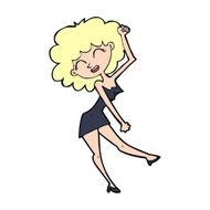 cartoon dancing woman N72