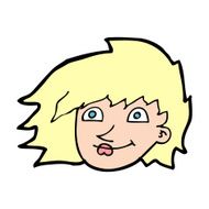 cartoon female face N208