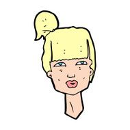 cartoon female head N14