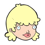 cartoon female face with surprised expression N20