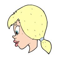 cartoon pretty female face N137