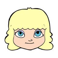 cartoon happy female face N251