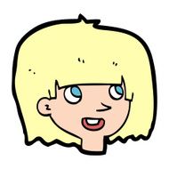 cartoon happy female face N253