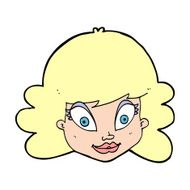 cartoon happy female face N254