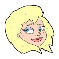 cartoon happy female face N255