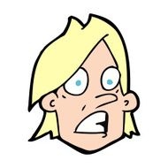 cartoon frightened face N14