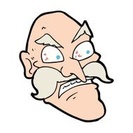 cartoon angry old man N213