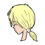 cartoon girl looking thoughtful N13