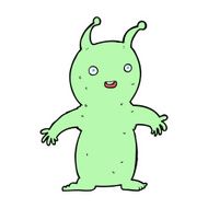 cartoon happy little alien N12