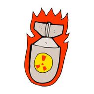 cartoon flaming bomb N21