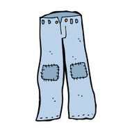 cartoon patched old jeans N39