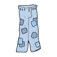 cartoon patched old jeans N40