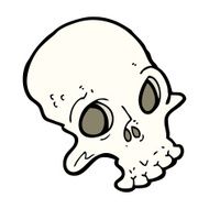 cartoon spooky skull N244