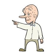 cartoon old man pointing N13