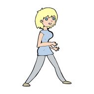 Cartoon Woman Walking N16